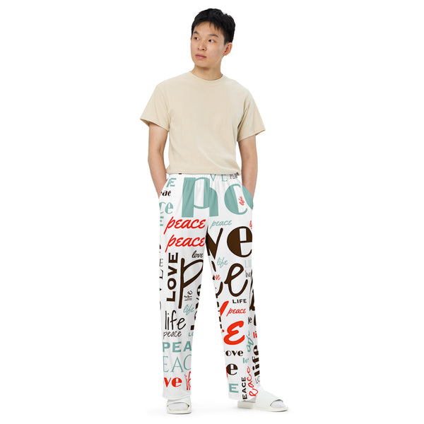 All-over print unisex wide-leg pants