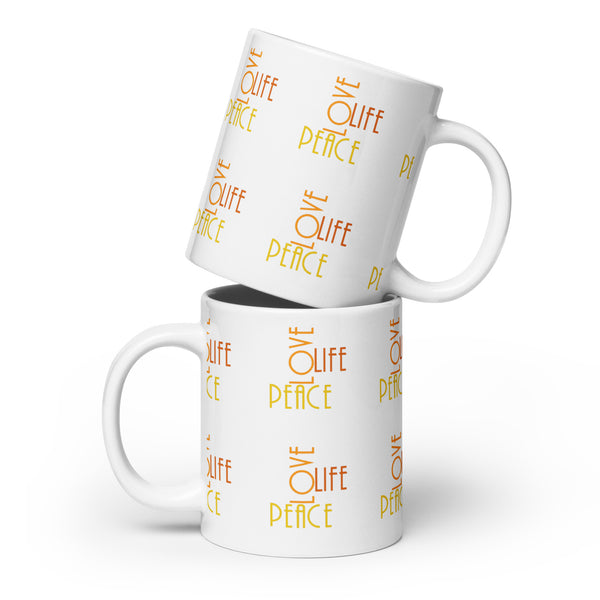 White glossy mug