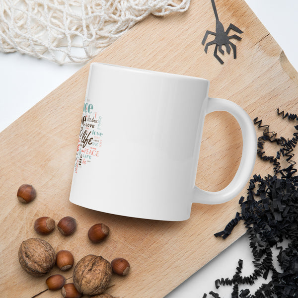 White glossy mug